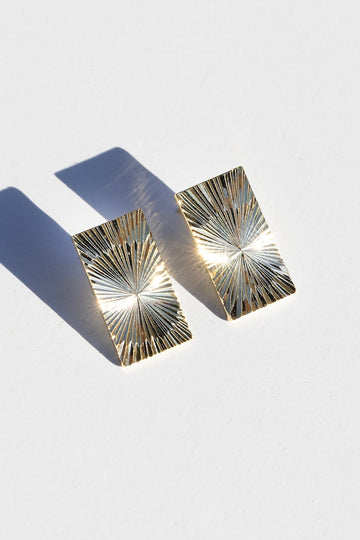 SUNRAY EARRINGS- 14K GOLD PLATE